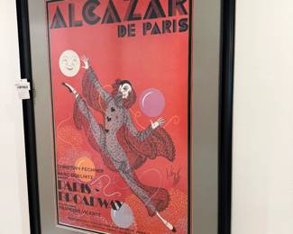 Signed Erte' "Alcazar de Paris" Poster 