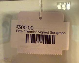 Erte "Tennis" Signed Serigraph