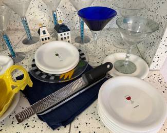 Martini Glasses, Plate Sets 