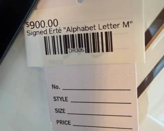 Signed Erte' "Alphabet Letter M"