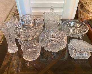 Collection of Cut Glass Bowls and Dishes