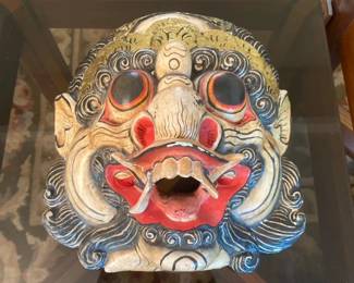 Balinese Barong Spirit Carved and Painted Wood Mask