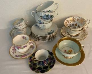 A Collection Of Tea Cups SaucersEngland China Canada Japan