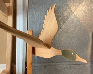 Wooden Hanging Mallard Duck With Flapping Wings