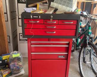 Master Mechanic And Homak Tool Chest With Misc Tools And Nails