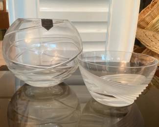 Lenox Fine European Lead Crystal Rose Bowl with Lenox Dish