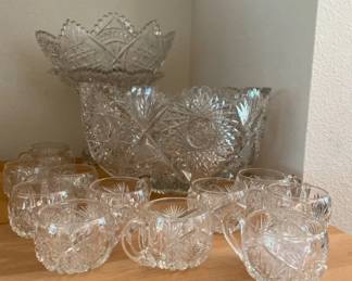 Die Cut Punch Bowl With Cups And Dishes