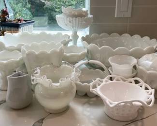 Collection Of Milk Glass