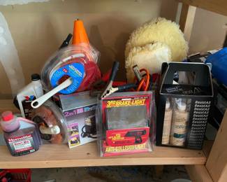 Automotive Lot With Tire Inflator Brake Light Emergency Kit More