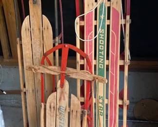Vintage Wooden SledsYankee Clipper Western Clipper Shooting Star