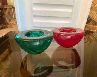 Kosta Boda Solid Glass Candle Holders