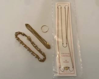 Gold Fill Necklaces Bracelet and Earring