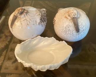 Ceramic Woodcock Figures with Lenox Candy Dish