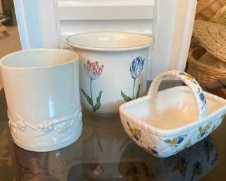 Tiffany Tulips by Tiffany Co Vase with Other Floral Ceramics
