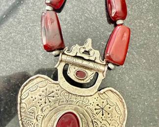 Sterling Silver & Stone Pendant Necklace