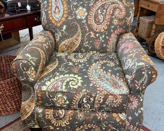 Nice Rolled arm chair in pasciley print