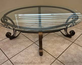 Oval Glass Top Table