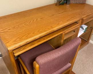 Office Desk, Chair, Mat And Supplies