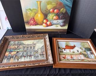 Three Paintings On Canvass