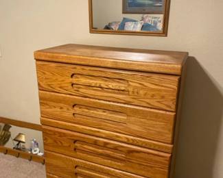 Tall Orman Grubb Dresser Five Drawers And Mirror