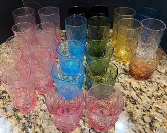 Colored Glass Cup Set