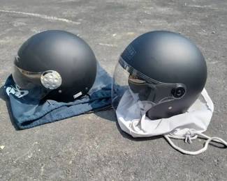 Two Flat Black 34 Helmets Size XL