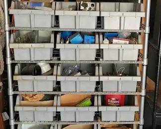 Rolling Bin Storage Rack Contents