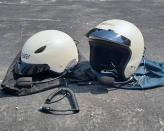 Pair White Helmets with Coms