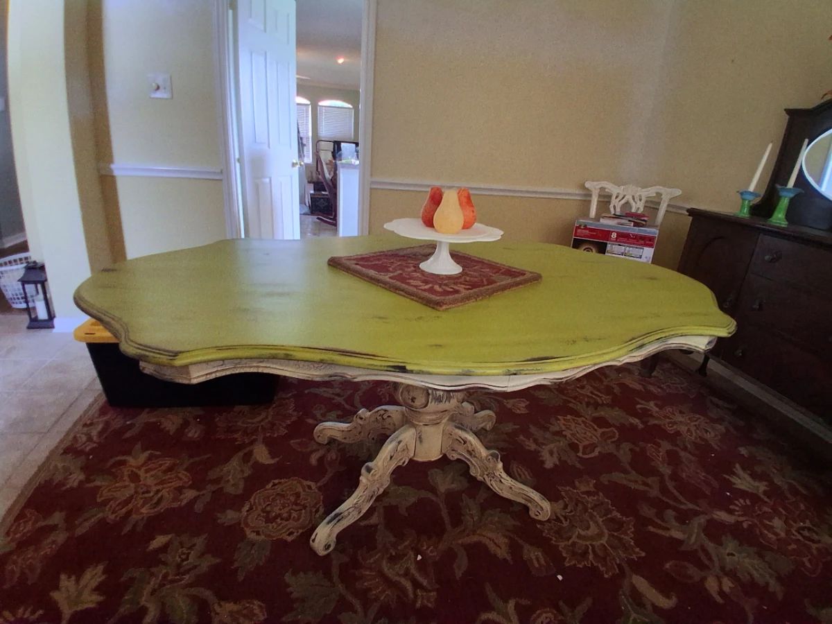Carved Dining Room Table w/Pedestal Base