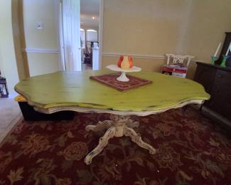 Carved Dining Room Table w/Pedestal Base
