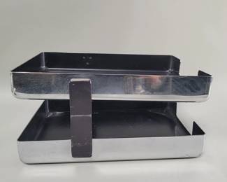 174 Lot 370 Vintage stainless steel Metcor 2 tier desk