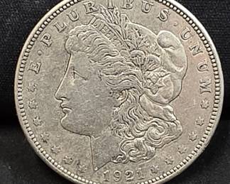 506 Lot 218 1921D Morgan silver dollar coin
