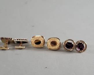 697 Lot 502 Three sets of Destino gold tone cufflinks
