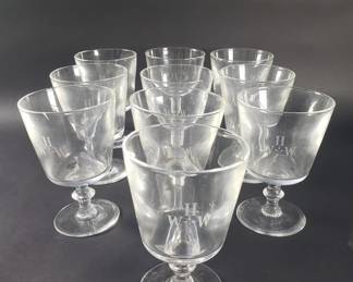 116 Lot 315 10 Steuben crystal stemware glasses some chipped