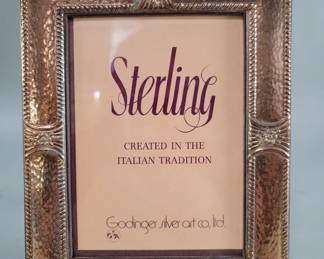 252 Lot 425 Italian Sterling silver glass and wood picture
