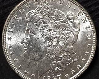515 Lot 238 1887 Morgan silver dollar coin