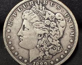 578 Lot 343 1889O Morgan silver dollar coin