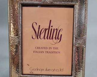 253 Lot 426 Italian sterling silver glass and wood picture