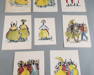 075 Lot 447 Group of signed watercolor paintings