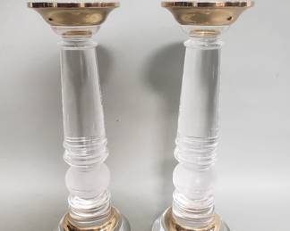401 Lot 466 Pair of Baker Knapp and Tubbs brass and acrylic