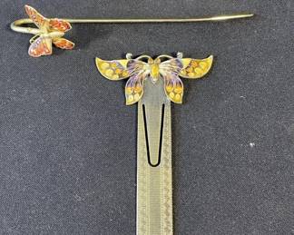 288 Lot 432h Butterfly metal gold tone bookmarkers