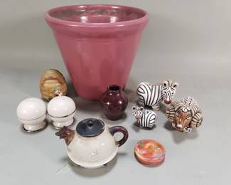 340 Lot 314 Group of vintage pottery planters figurines