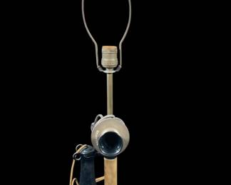 628 Lot 390h Vintage brass and metal telephone lamp