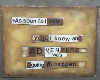 776 Lot 98 Signed J Verge mixed media Adventure on board