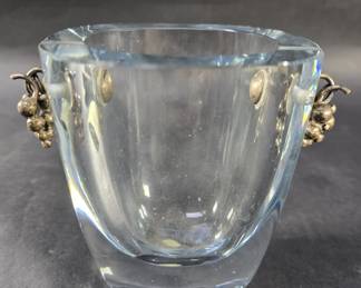 257 Lot 9 Signed Strombershyttan crystal and Sterling