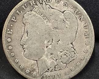 687 Lot 49 1901O Morgan silver dollar coin