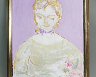 111 Lot 225 Expressioniststyle oil on canvas portrait Snake