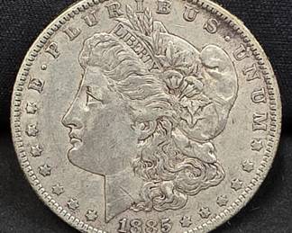 461 Lot 121 1885O Morgan silver dollar coin