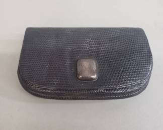 096 Lot 437 Vintage sterling silver and lizard skin wallet