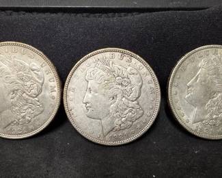 557 Lot 320 2 1921 1 1921D Morgan silver dollar coins